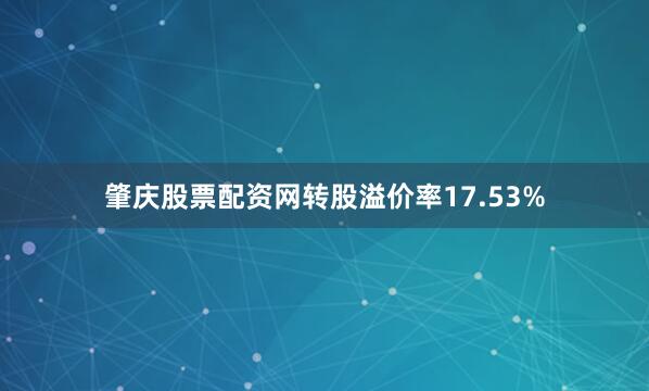 肇庆股票配资网转股溢价率17.53%